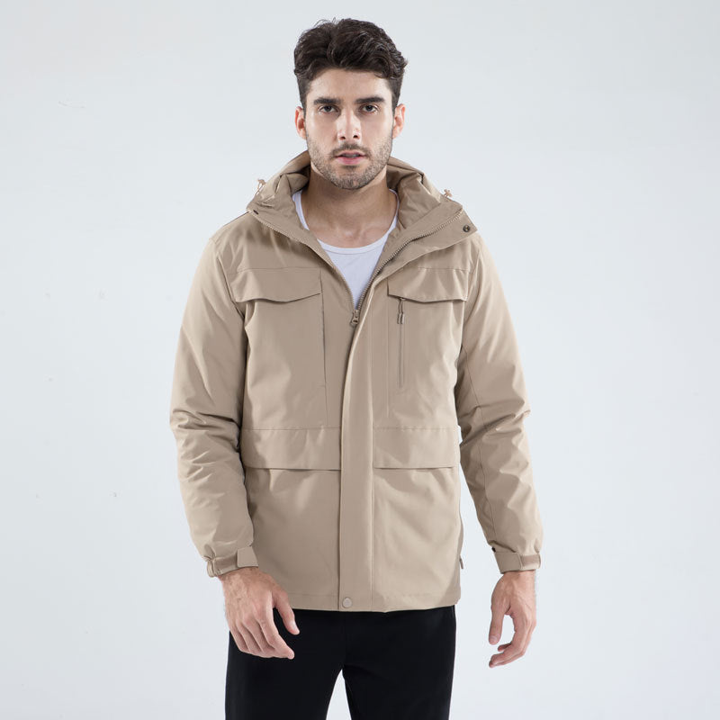 Mountaineering Multi-pocket Three-in-one Jacket Plus Size
