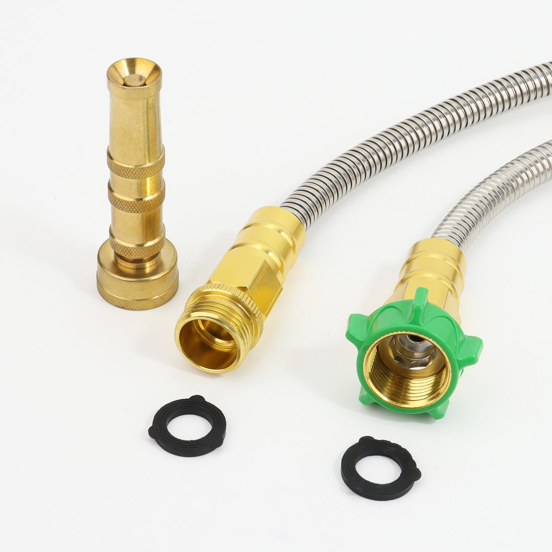 Hose Used In Garden With Nozzle