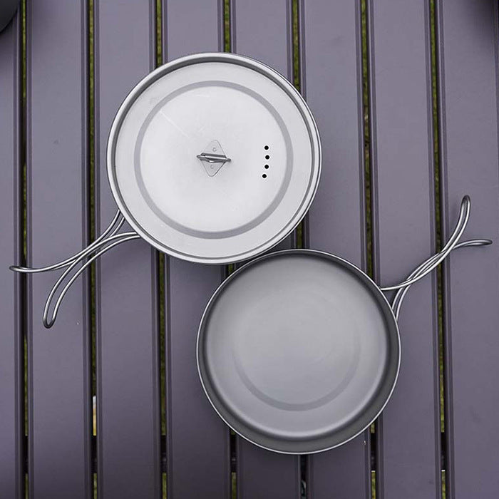 Pure Titanium Frying Pan Outdoor Portable Cooking Pot Foldable