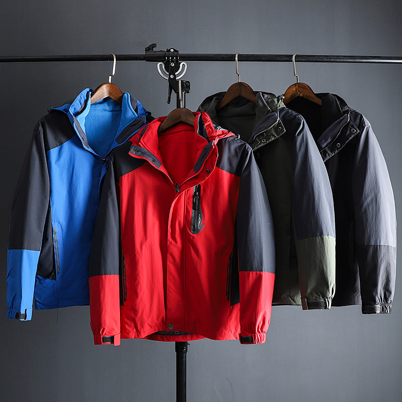 Winter Men's Plus Fleece Warm And Windproof Outdoor Jacket