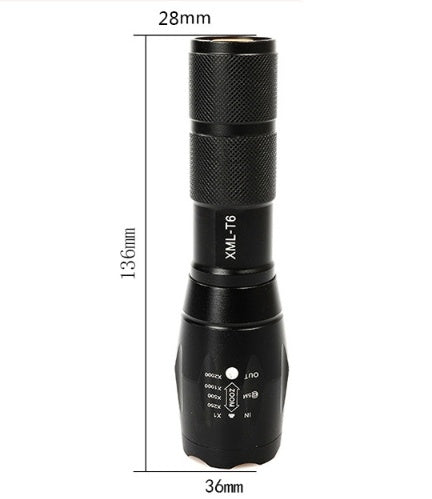 Hunting Zoomable Flashlight Torch Light