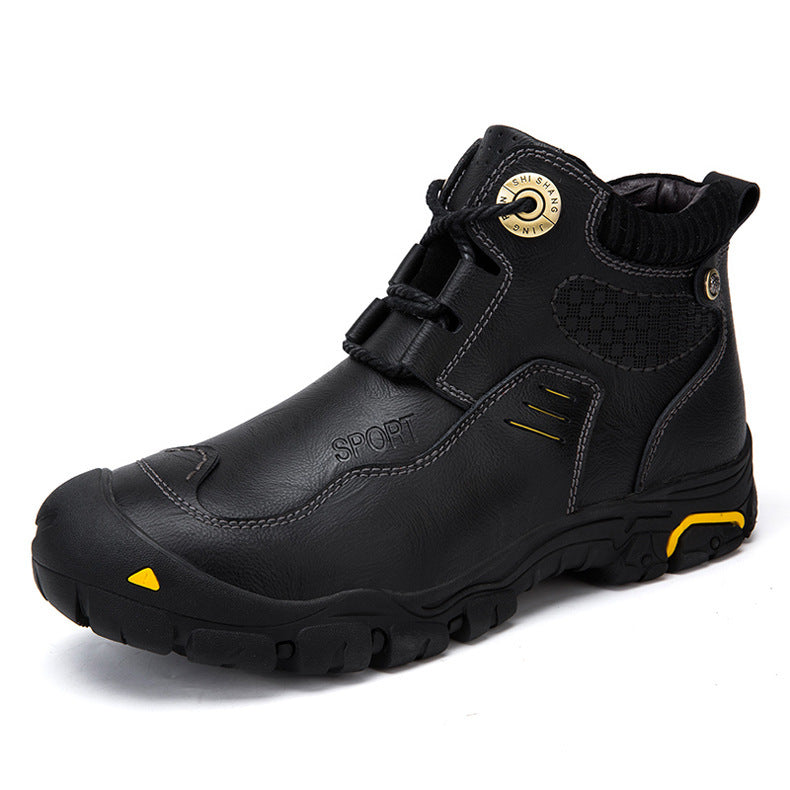 Outdoor Men's Leather High-top Hiking Shoes