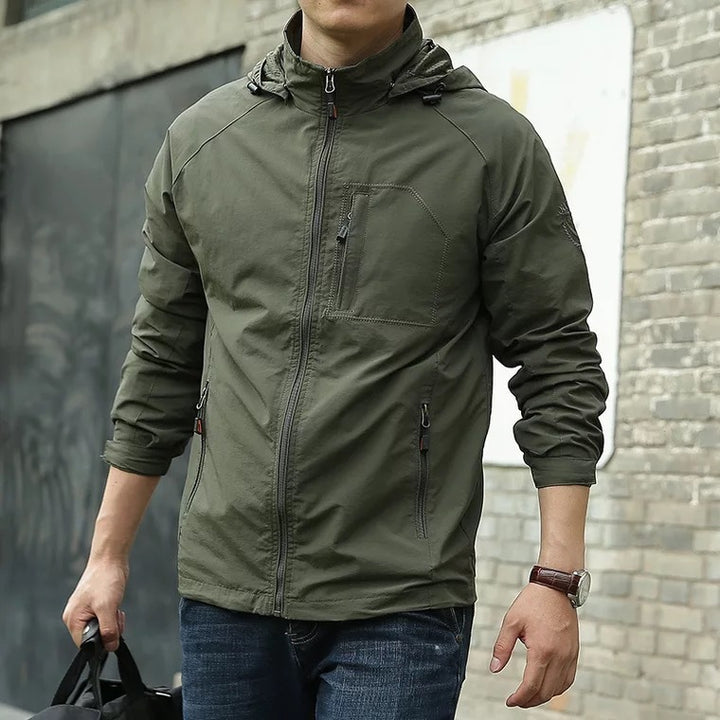 Men's Thin Jacket Outdoor Hooded Waterproof Mountaineering Suit