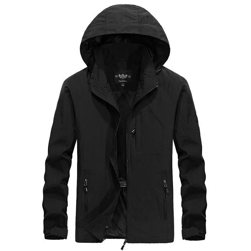 Men's Thin Jacket Outdoor Hooded Waterproof Mountaineering Suit