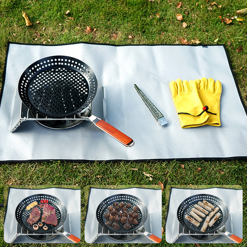 Outdoor Camping Foldable Grilled Skillet Pan