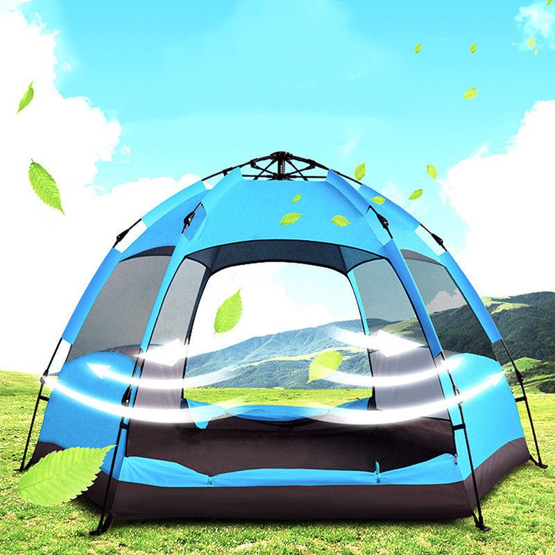 Full-automatic Quick-opening Tent For Outdoor Rain-proof Hexagonal Tourism Camping