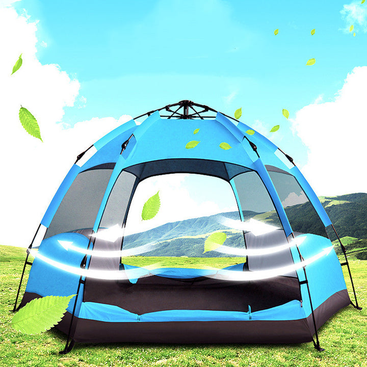 Full-automatic Quick-opening Tent For Outdoor Rain-proof Hexagonal Tourism Camping