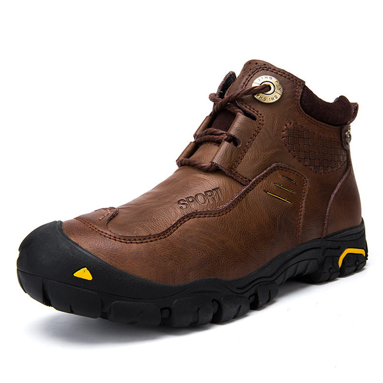 Outdoor Men's Leather High-top Hiking Shoes