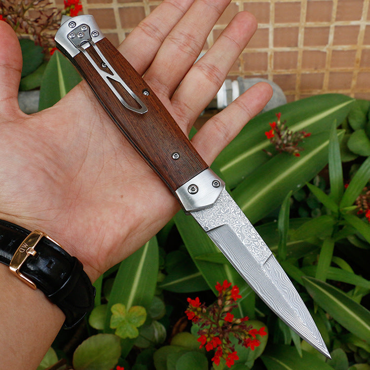 Damascus Folding Knife Outdoor Knife Camping Survival