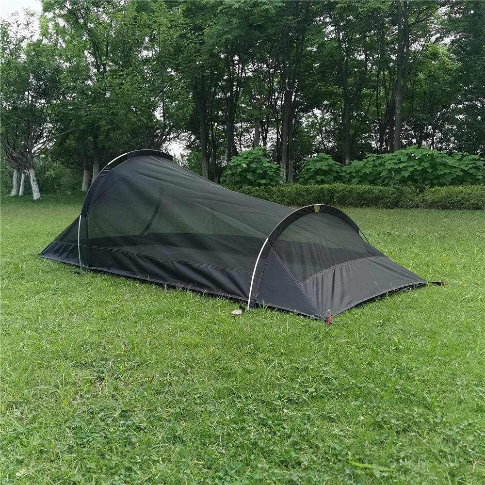 Single Person Outdoor Light Aluminum Pole Tent Layer Anti Rainstorm Camping Supplies