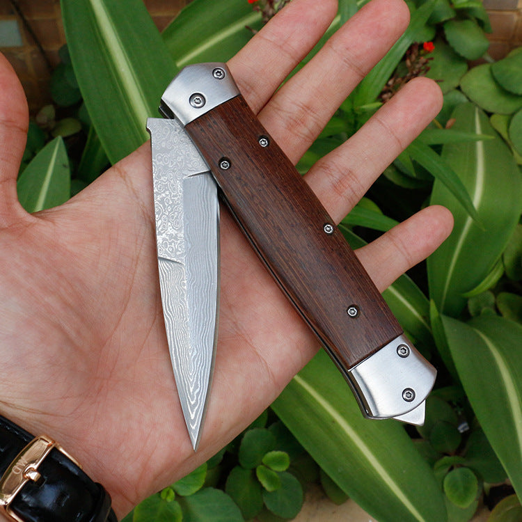 Damascus Folding Knife Outdoor Knife Camping Survival