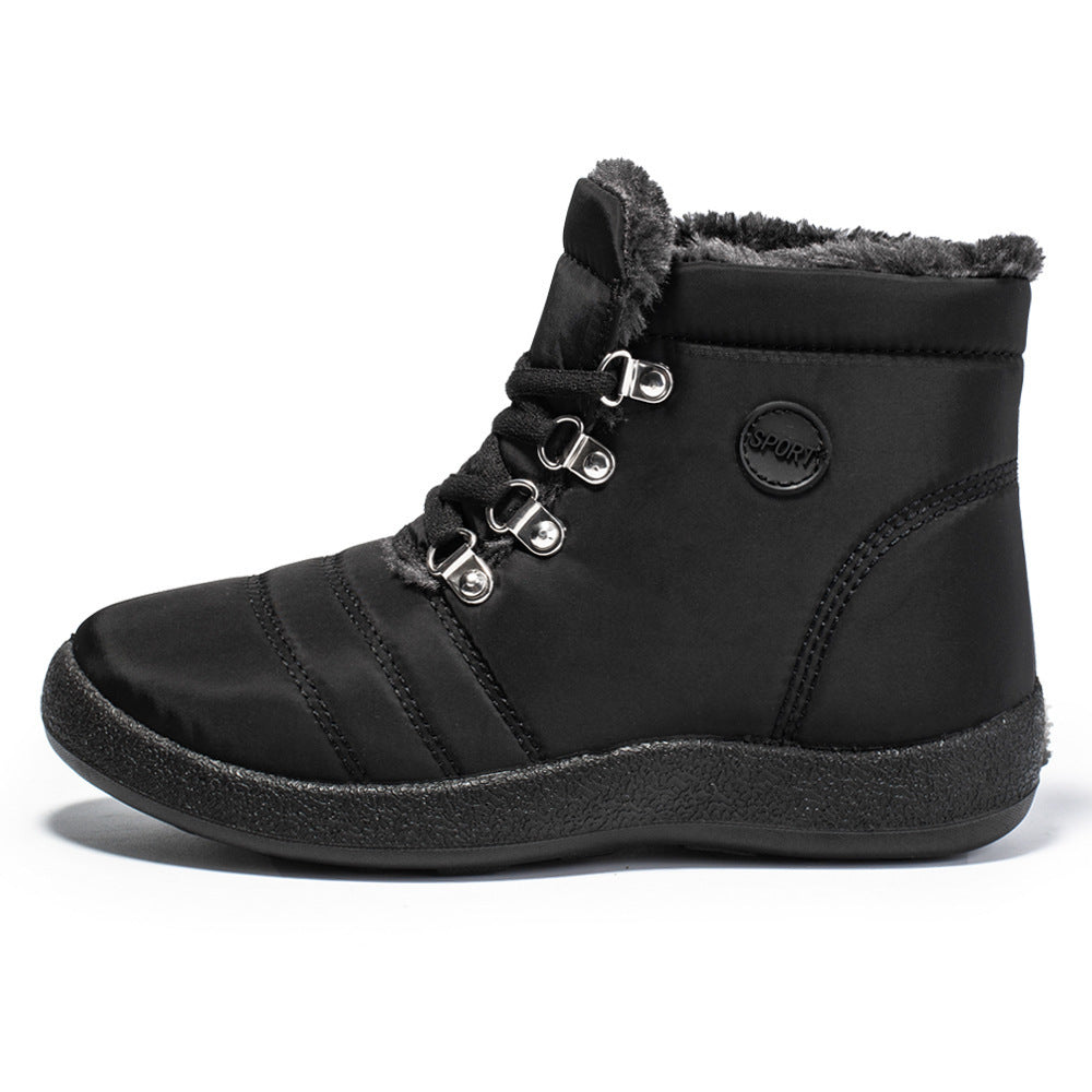 Hiking Shoes Warm Women's Snow Boots Lace-up Waterproof