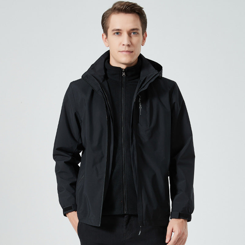 Outdoor Shell Jacket Male And Female Trendy Brand Three-in-one Detachable Two-piece Set Mountaineering Clothing Women's Outdoor Windproof Coat