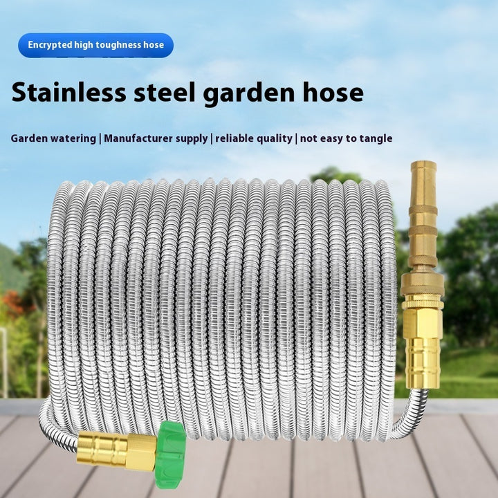 Hose Used In Garden With Nozzle