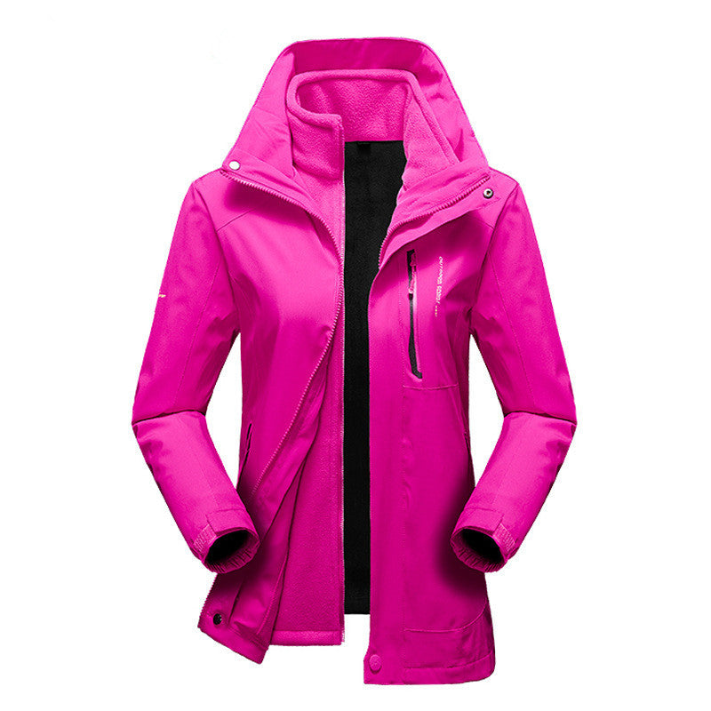 Outdoor Couple Jacket Men's Three-in-one Warm Mountaineering Ski Suit Women's Two-piece Suit