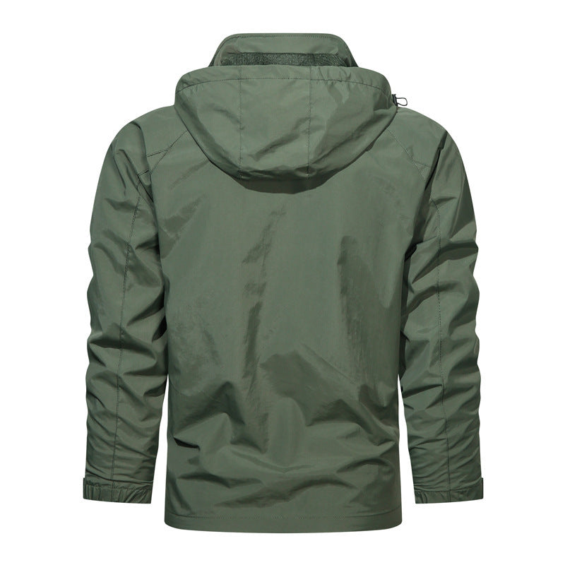 Mountaineering Hooded Jacket Windproof Men's Casual Jacket Outdoor Large Size Jacket Men
