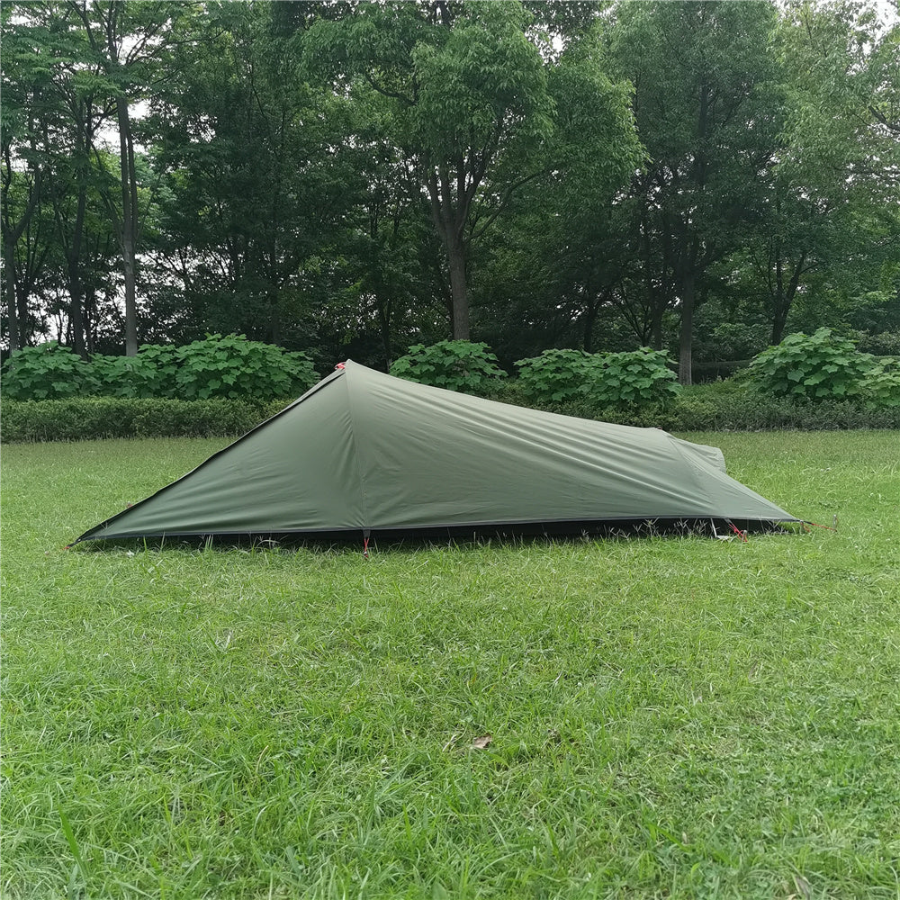 Single Person Outdoor Light Aluminum Pole Tent Layer Anti Rainstorm Camping Supplies
