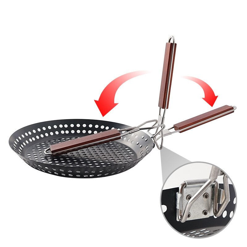 Outdoor Camping Foldable Grilled Skillet Pan