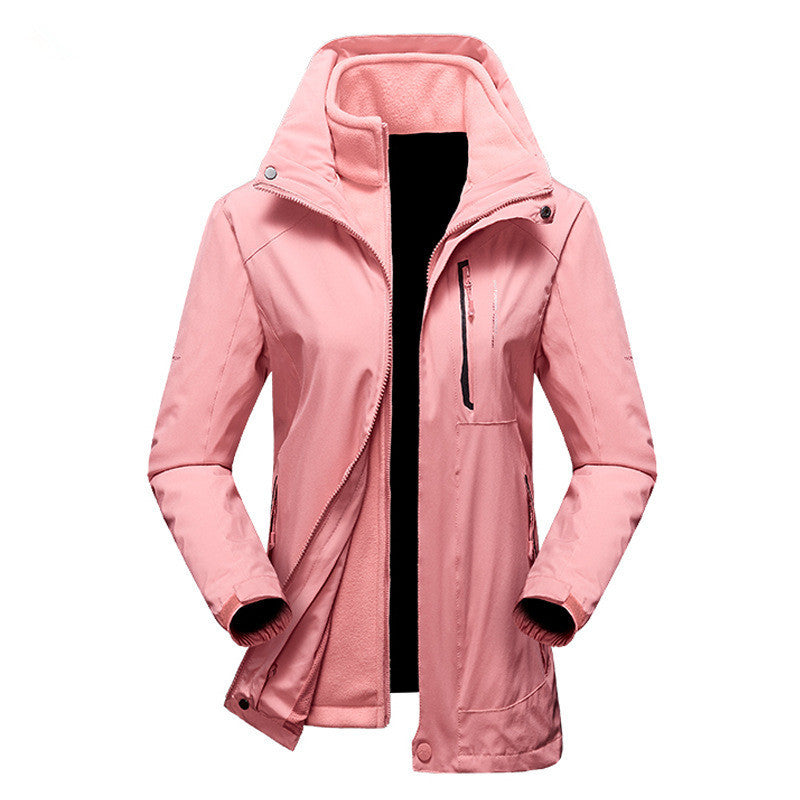 Outdoor Couple Jacket Men's Three-in-one Warm Mountaineering Ski Suit Women's Two-piece Suit
