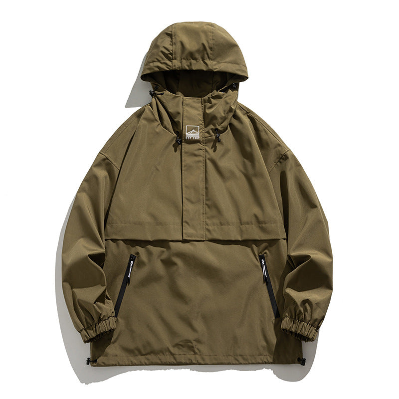 Half Zipper Pullover Outdoor Jacket Coat Functional Mountaineering Clothing Windproof