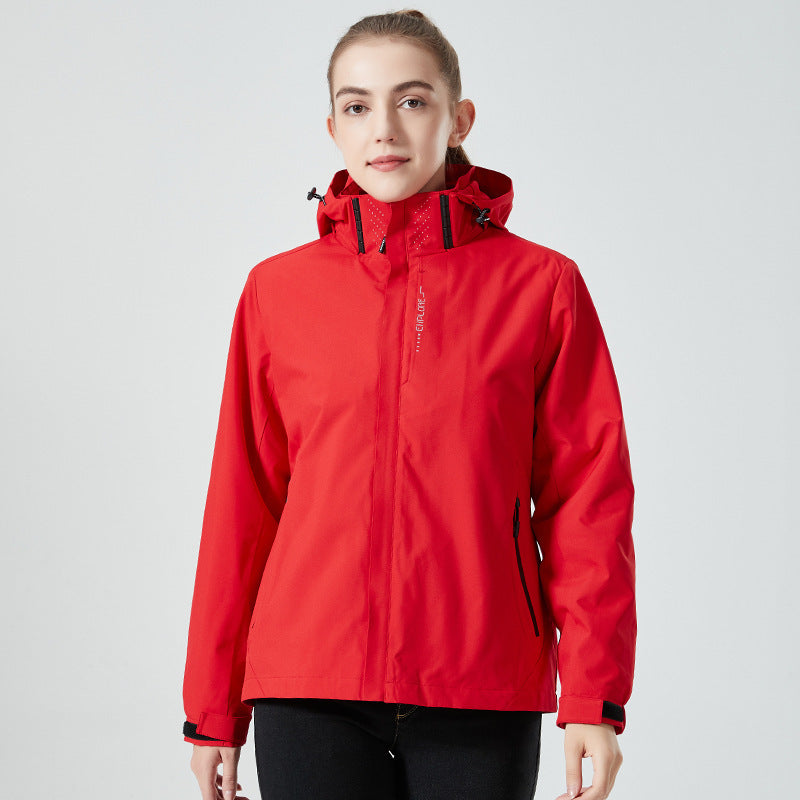 Outdoor Shell Jacket Male And Female Trendy Brand Three-in-one Detachable Two-piece Set Mountaineering Clothing Women's Outdoor Windproof Coat