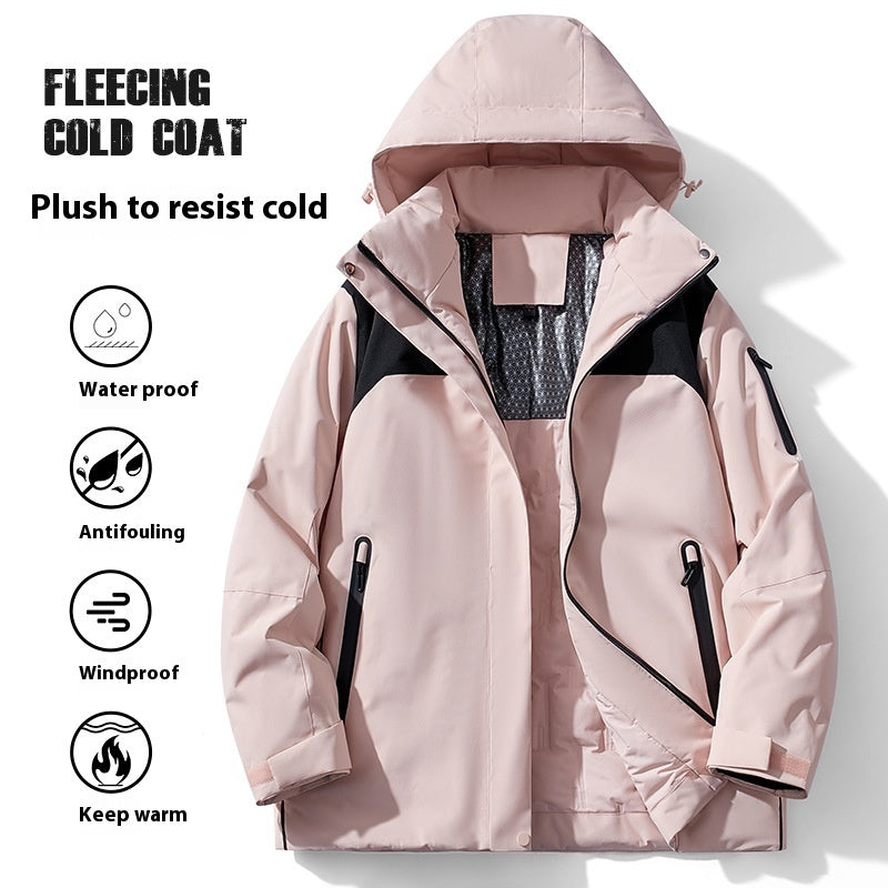 Winter Cotton-padded Coat Shell Jacket Fleece-lined Cold-resistant Windproof Waterproof Antifouling Outdoor