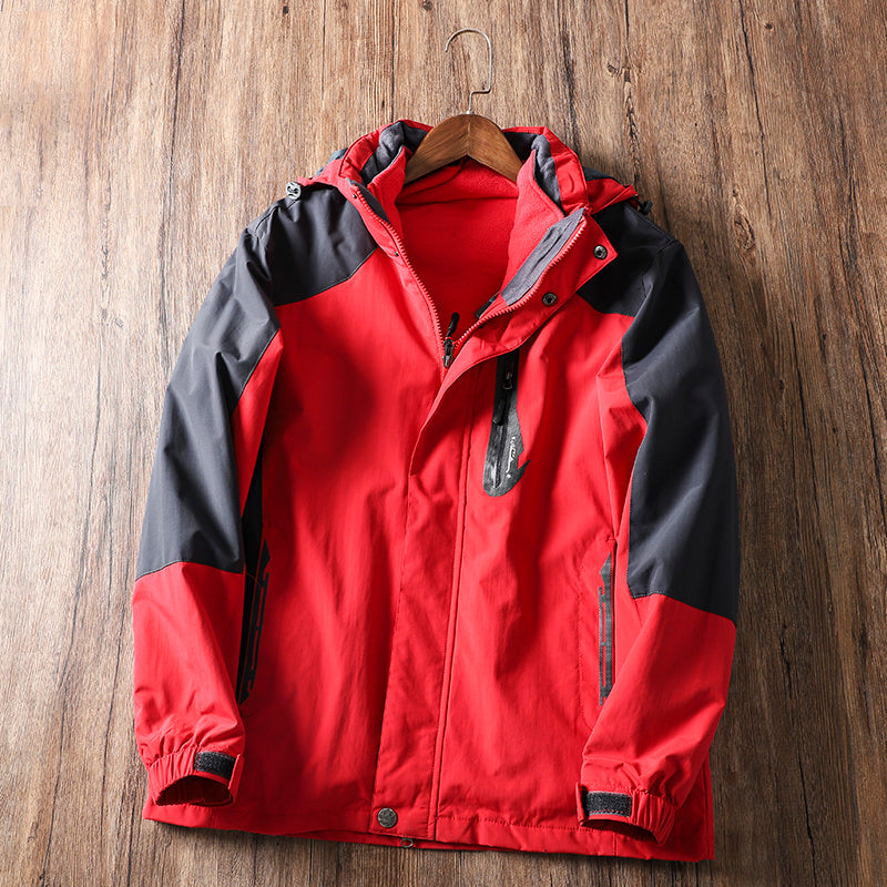 Winter Men's Plus Fleece Warm And Windproof Outdoor Jacket