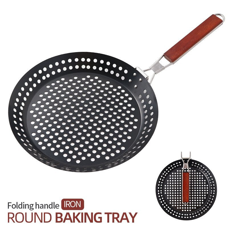 Outdoor Camping Foldable Grilled Skillet Pan