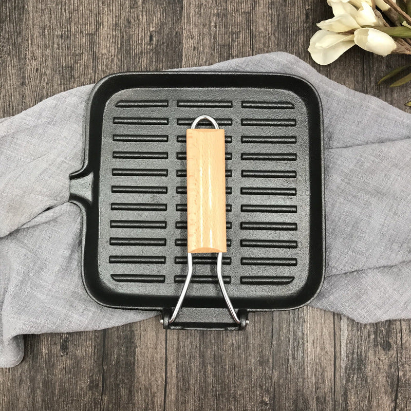 Camping Cookware Cast Iron Steak Skillet Pan