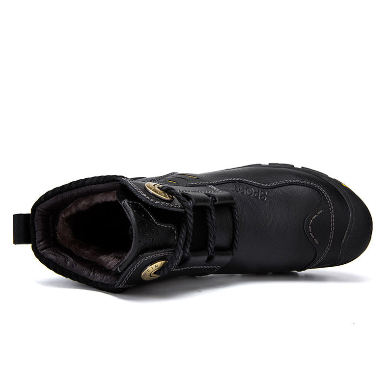 Outdoor Men's Leather High-top Hiking Shoes