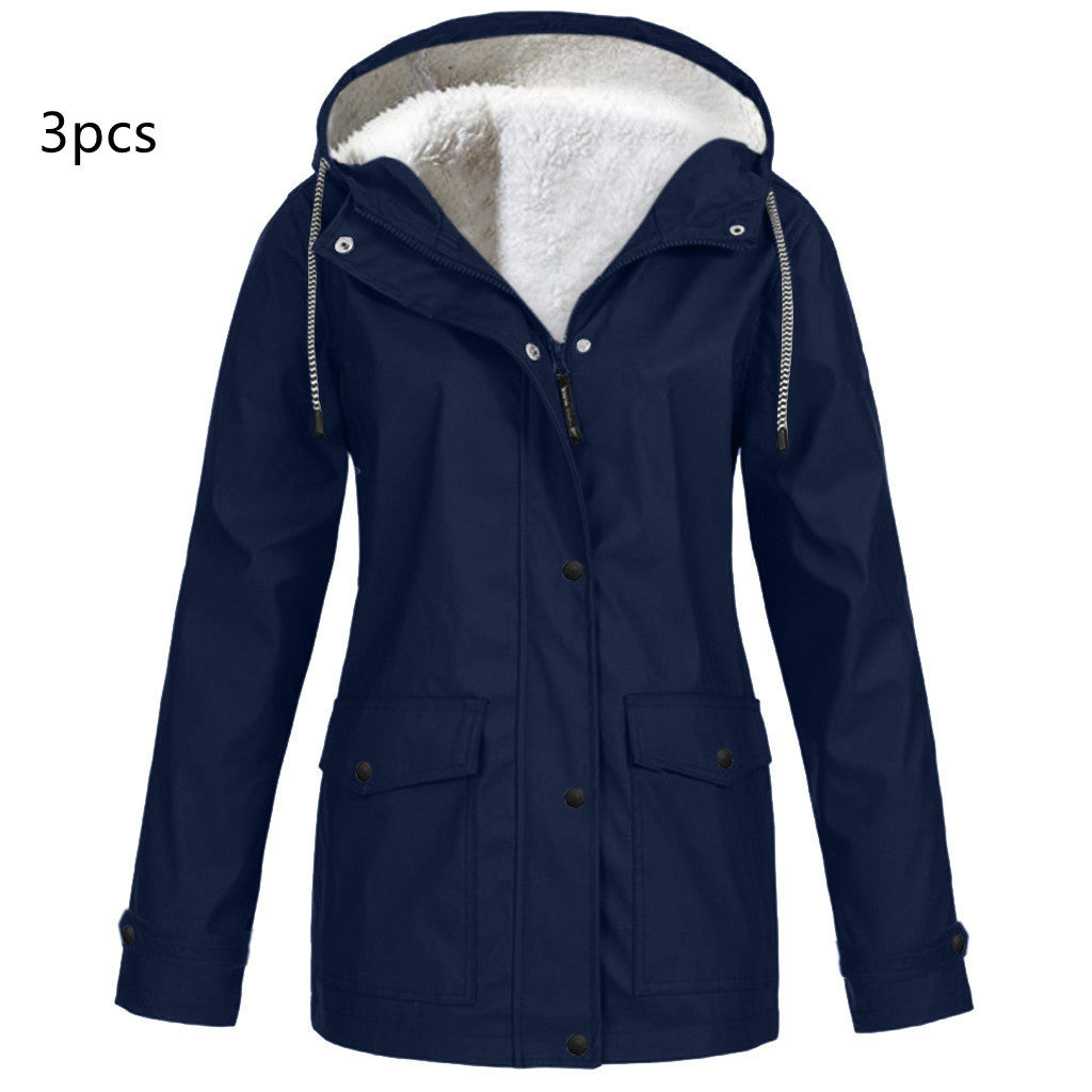 Fleece Outdoor Mountaineering Hooded Jacket