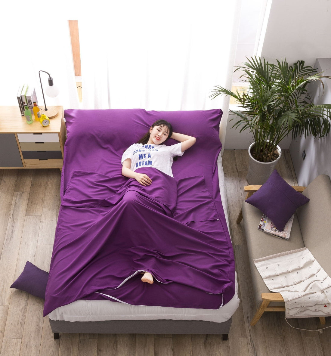 Thin Portable Ultra-light Cotton Sleeping Quilt Cover Anti-dirt-proof Travel Sleeping Bag