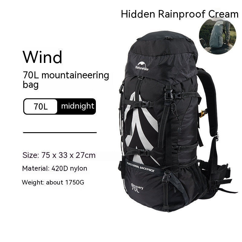 Naturehike Outdoor Wind Exploration 70L Hiking Backpack Large Capacity Leisure Sports Tourism