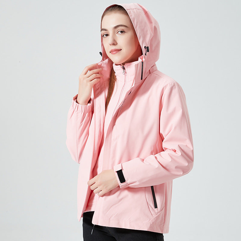 Outdoor Shell Jacket Male And Female Trendy Brand Three-in-one Detachable Two-piece Set Mountaineering Clothing Women's Outdoor Windproof Coat