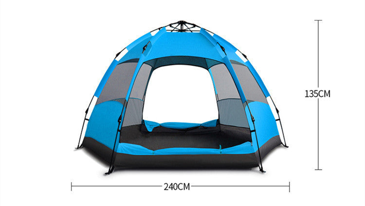 Full-automatic Quick-opening Tent For Outdoor Rain-proof Hexagonal Tourism Camping