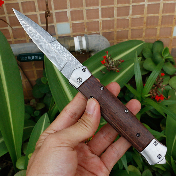 Damascus Folding Knife Outdoor Knife Camping Survival