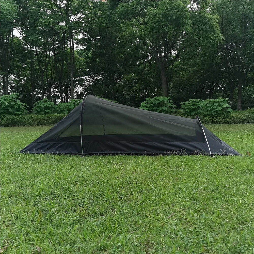 Single Person Outdoor Light Aluminum Pole Tent Layer Anti Rainstorm Camping Supplies