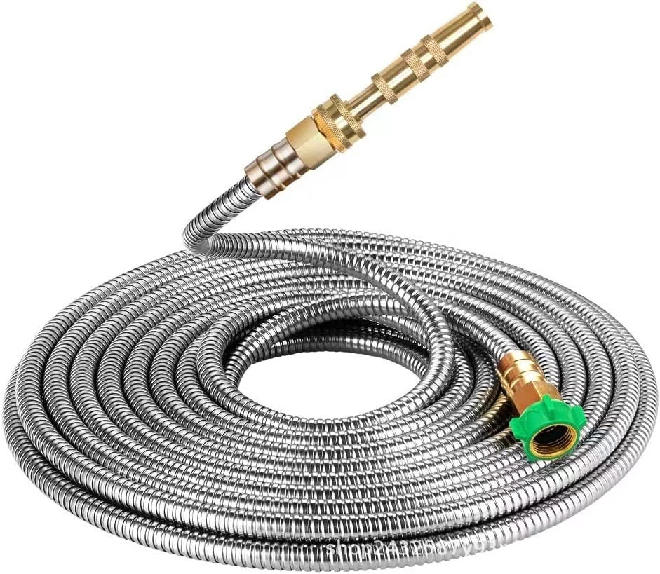 Hose Used In Garden With Nozzle