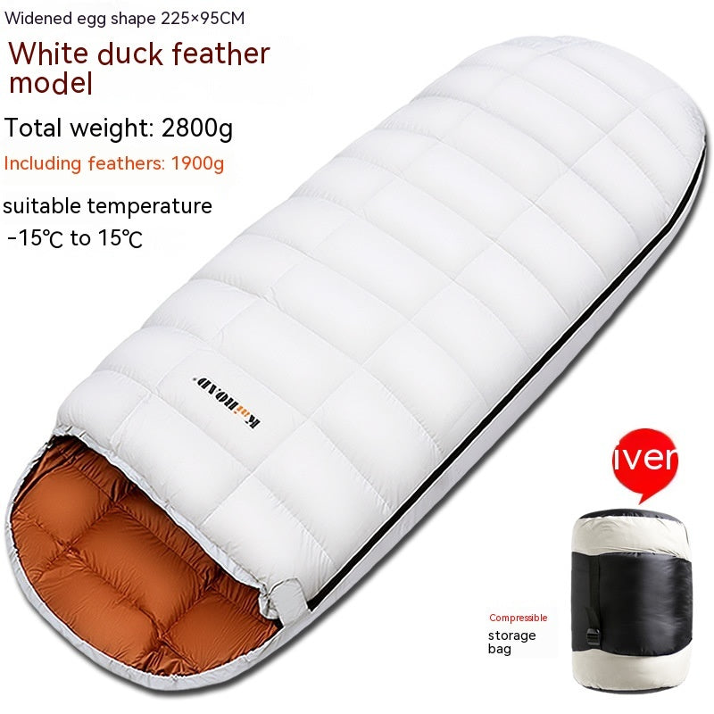 Camping Outdoor Keep Warm Egg-shaped Feather Sleeping Bag