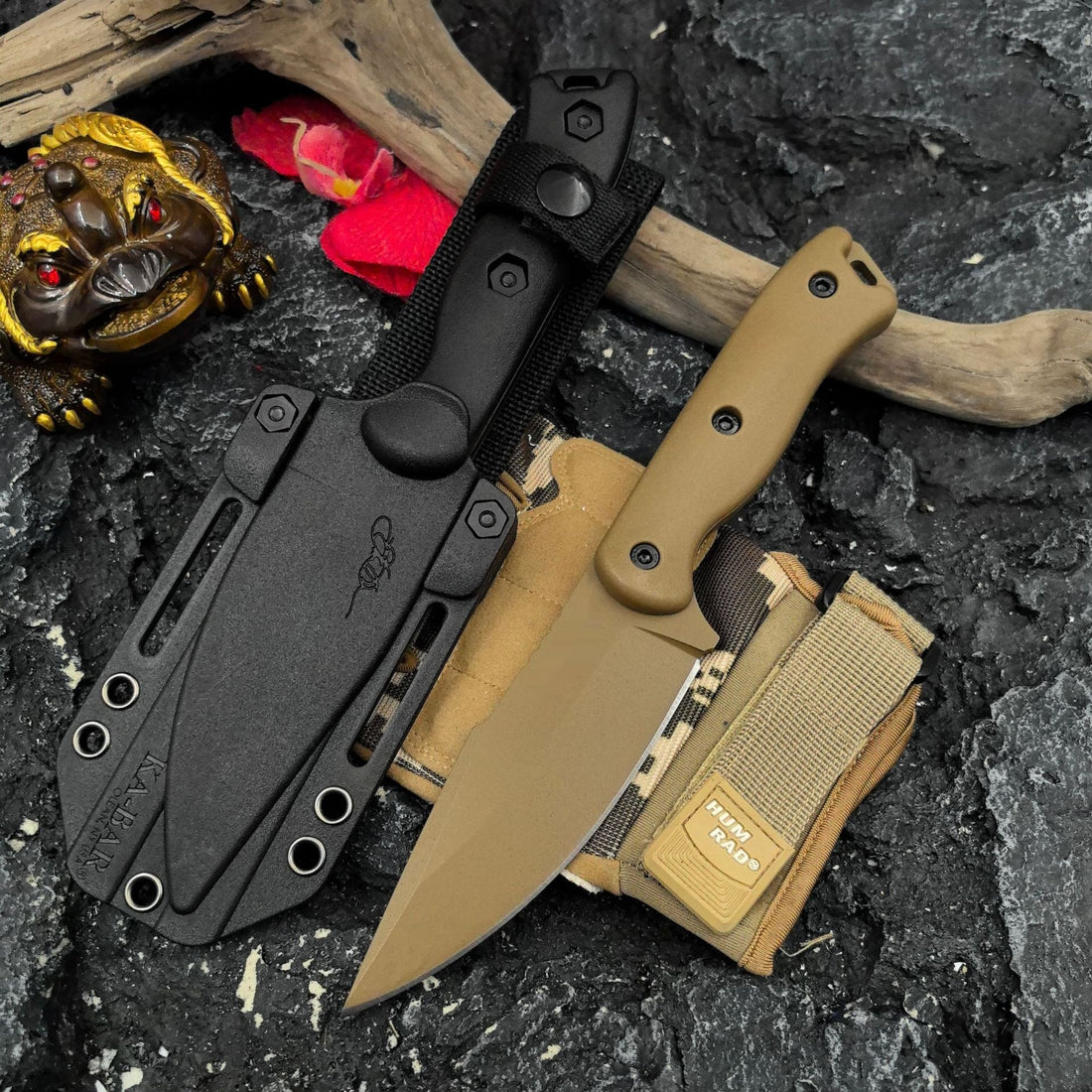 Caba Series BK18-BK19 Wilderness Survival K Sheath Straight Knife Field Knife Camping Fishing Sharp Fruit Knife