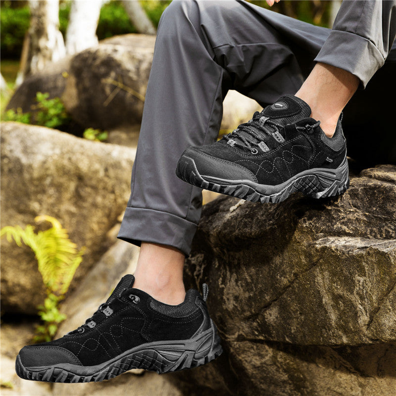 Autumn And Winter Lightweight Outdoor Hiking Shoes Men's Shoes Cowhide Non-slip Wear-resistant Breathable