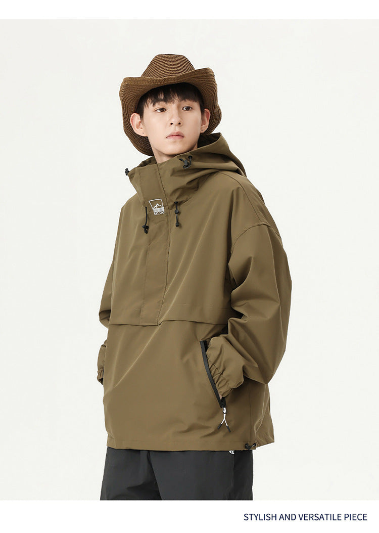 Half Zipper Pullover Outdoor Jacket Coat Functional Mountaineering Clothing Windproof