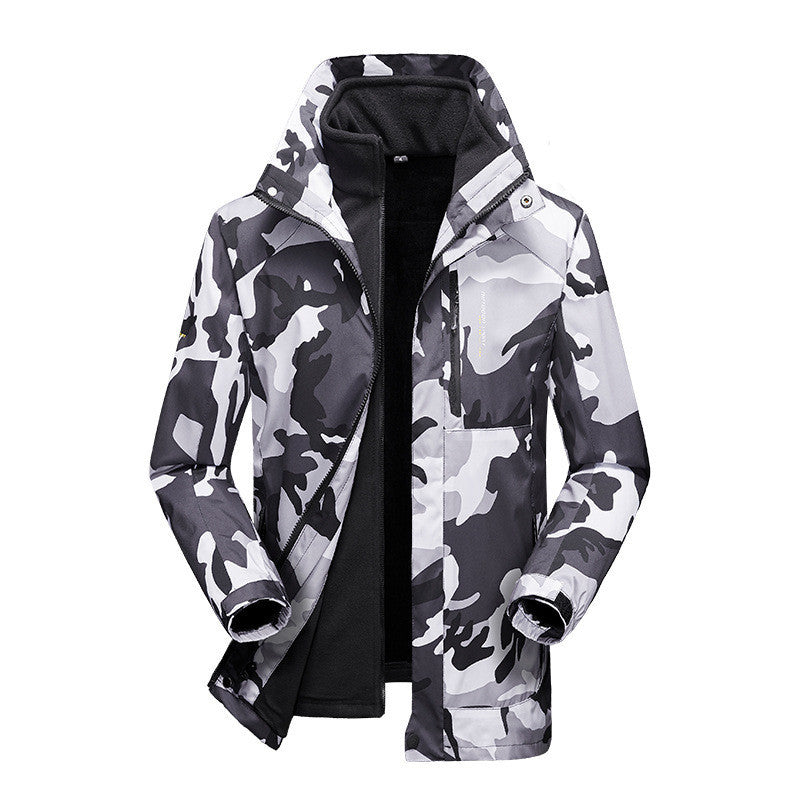 Outdoor Couple Jacket Men's Three-in-one Warm Mountaineering Ski Suit Women's Two-piece Suit