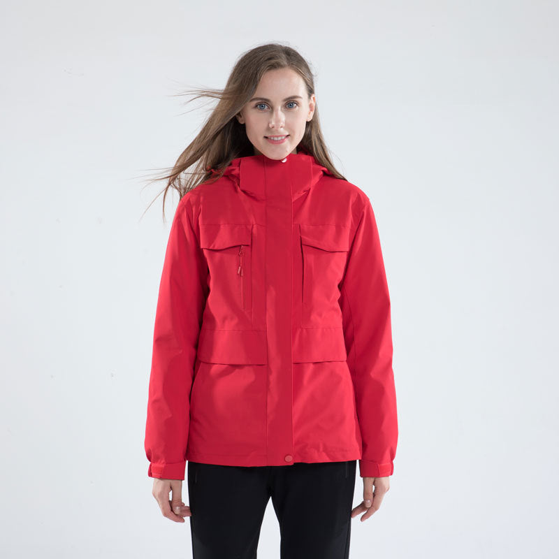 Mountaineering Multi-pocket Three-in-one Jacket Plus Size