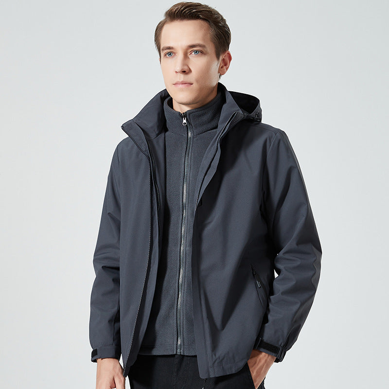 Outdoor Shell Jacket Male And Female Trendy Brand Three-in-one Detachable Two-piece Set Mountaineering Clothing Women's Outdoor Windproof Coat