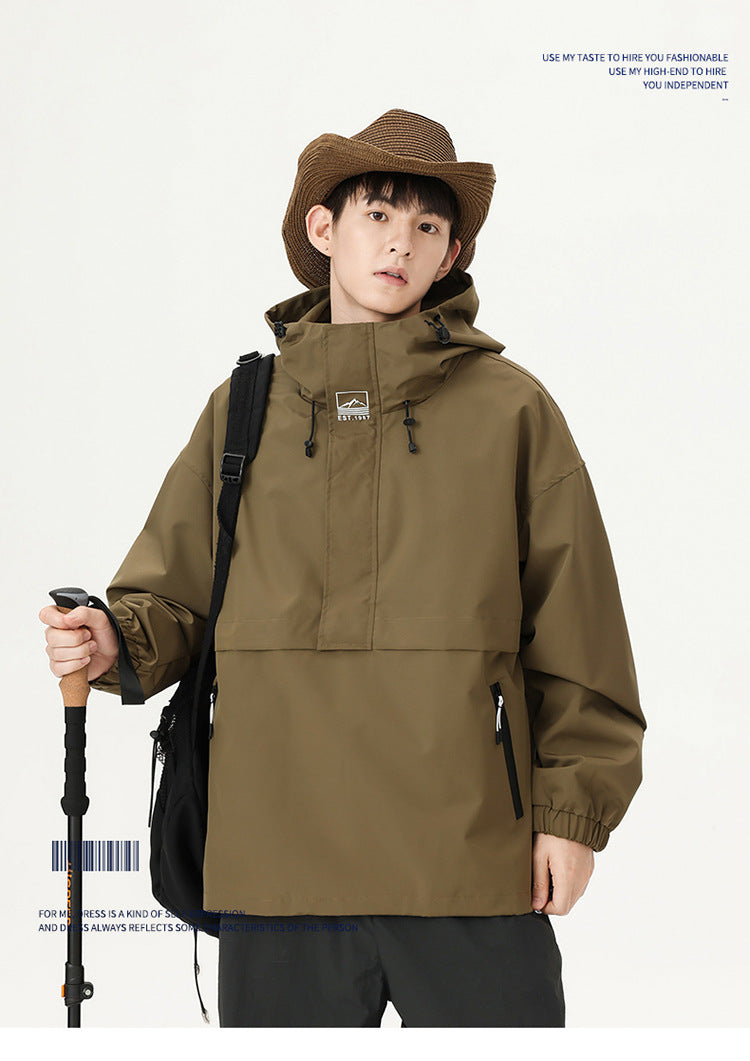 Half Zipper Pullover Outdoor Jacket Coat Functional Mountaineering Clothing Windproof