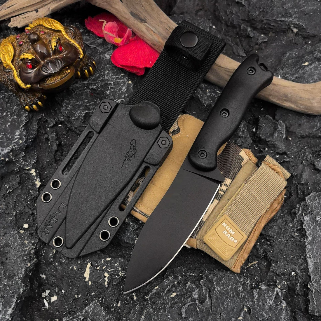 Caba Series BK18-BK19 Wilderness Survival K Sheath Straight Knife Field Knife Camping Fishing Sharp Fruit Knife