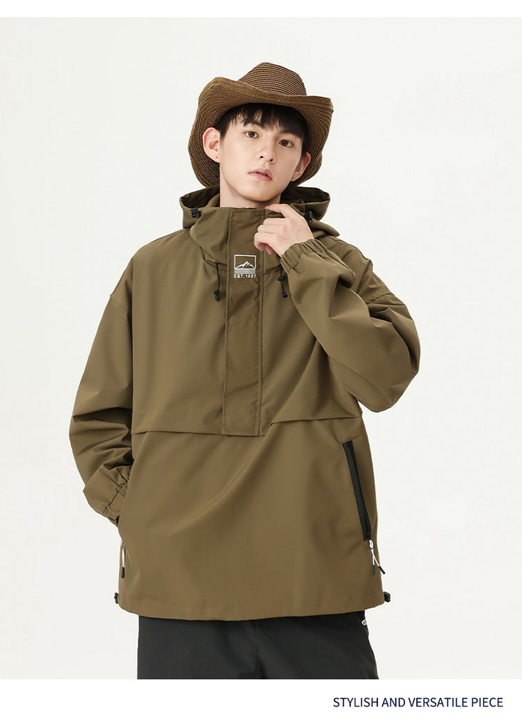 Half Zipper Pullover Outdoor Jacket Coat Functional Mountaineering Clothing Windproof