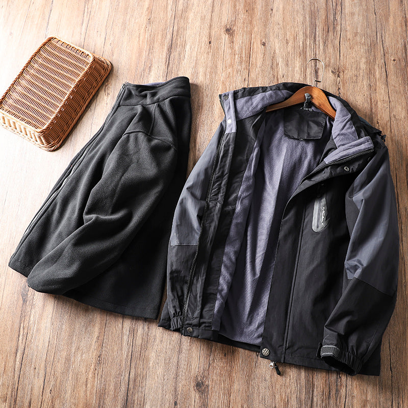Winter Men's Plus Fleece Warm And Windproof Outdoor Jacket