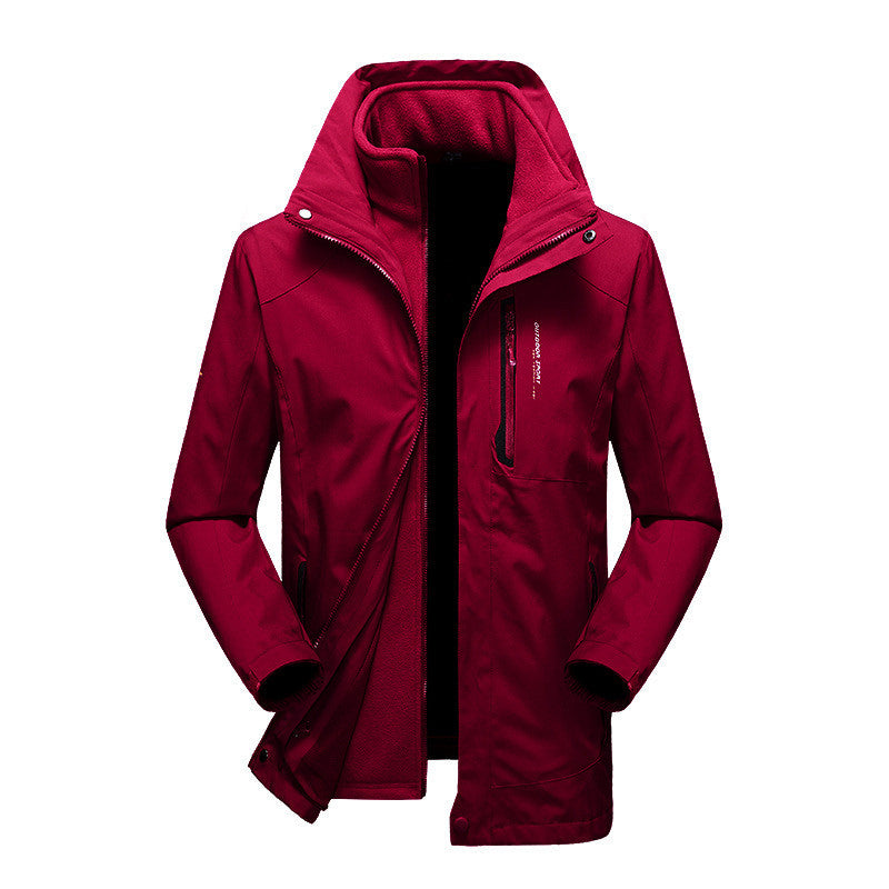 Outdoor Couple Jacket Men's Three-in-one Warm Mountaineering Ski Suit Women's Two-piece Suit